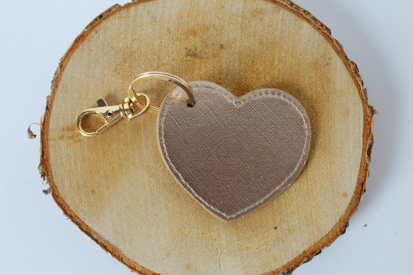 Sleutelhanger leer rosé