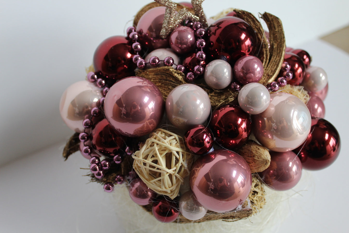 Kerststukje roze