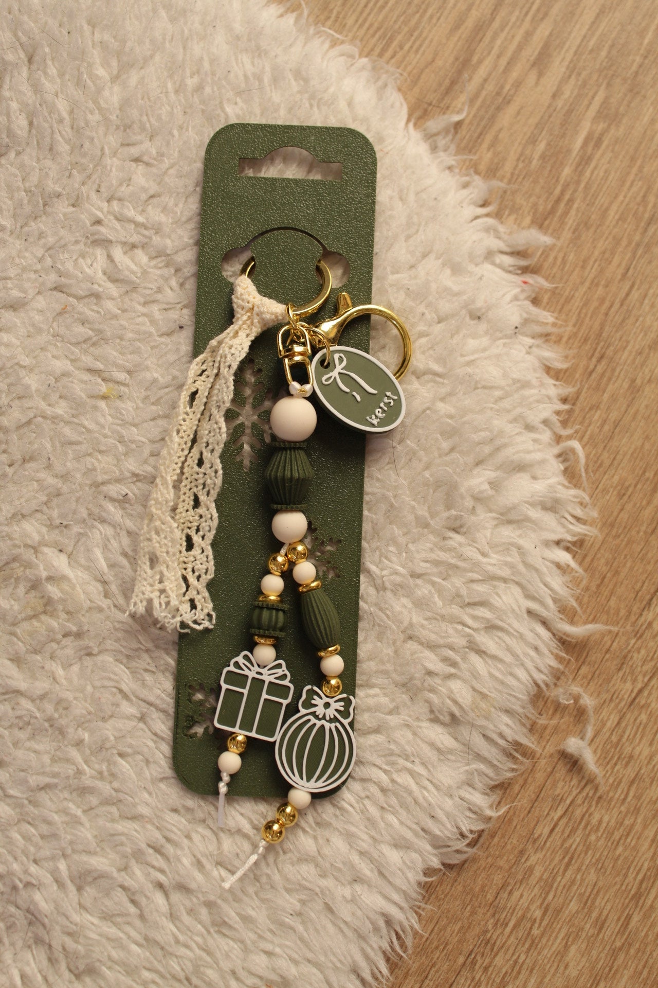 Kerstmis - sleutelhanger groen