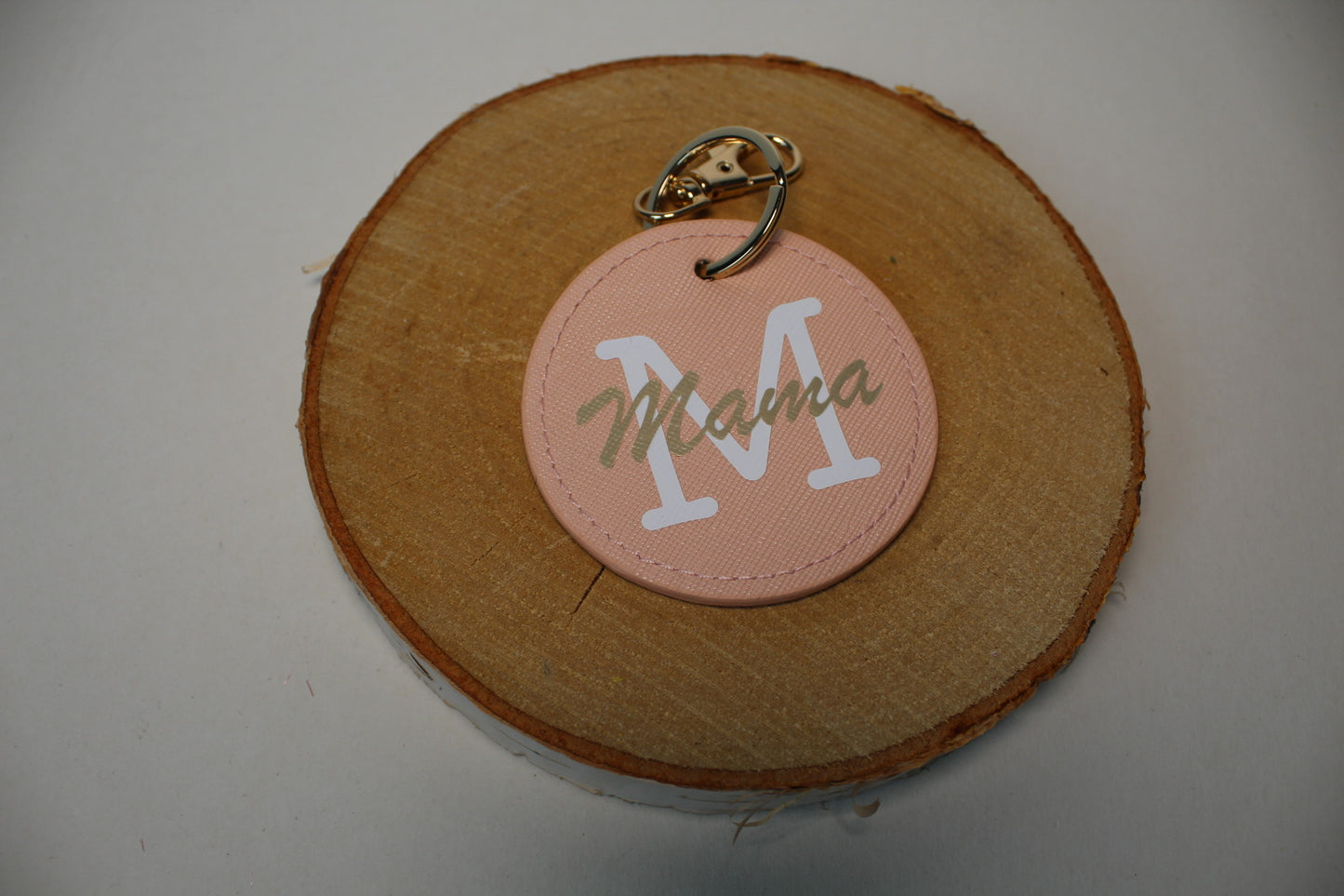 Sleutelhanger leer roze