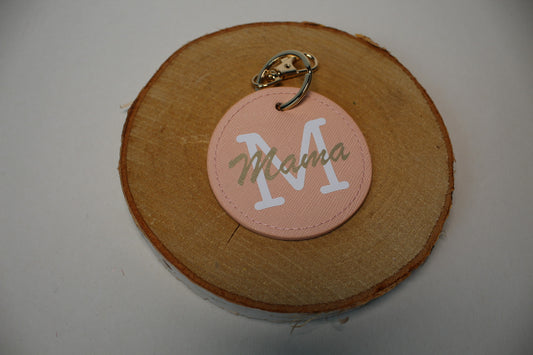 Sleutelhanger leer roze