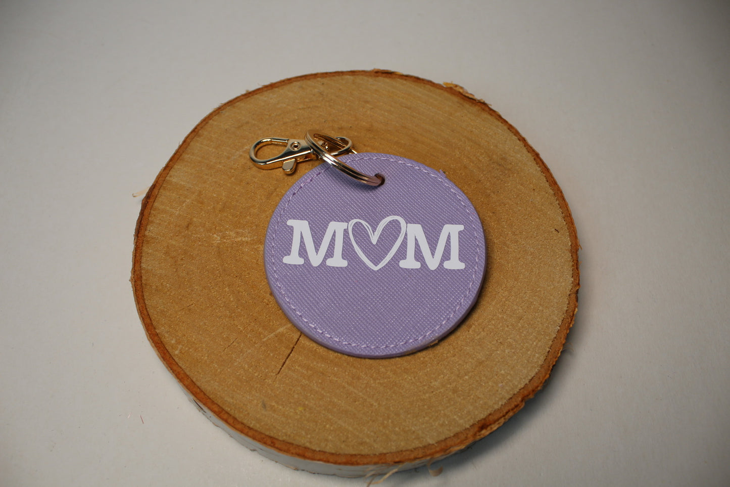 Sleutelhanger leer paars