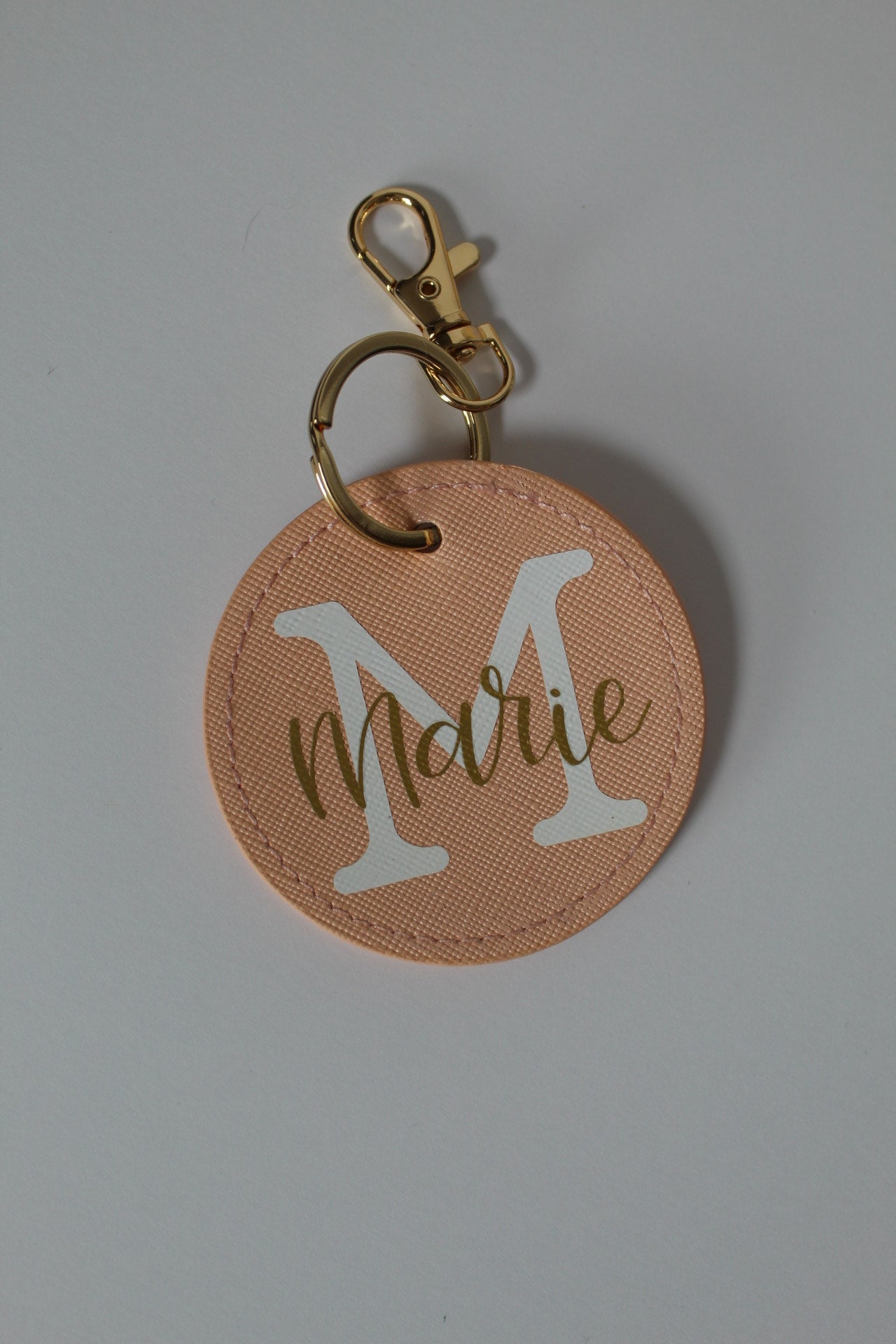 Sleutelhanger leer roze