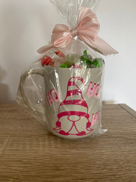 Tas kerst gnoom roze