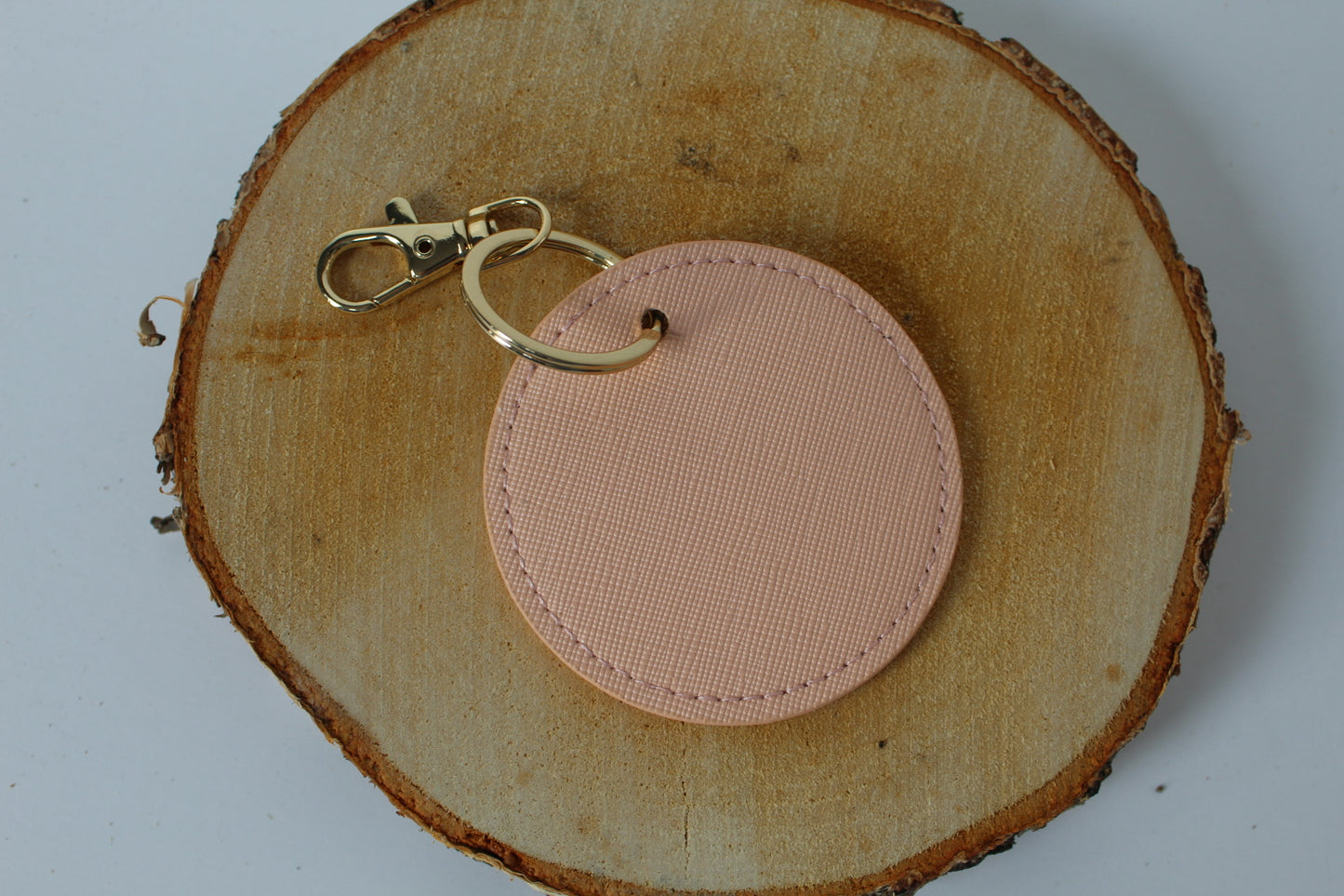 Sleutelhanger leer roze