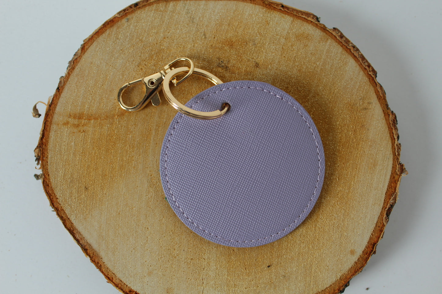 Sleutelhanger leer paars