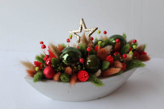 Bloemstuk kerst groen
