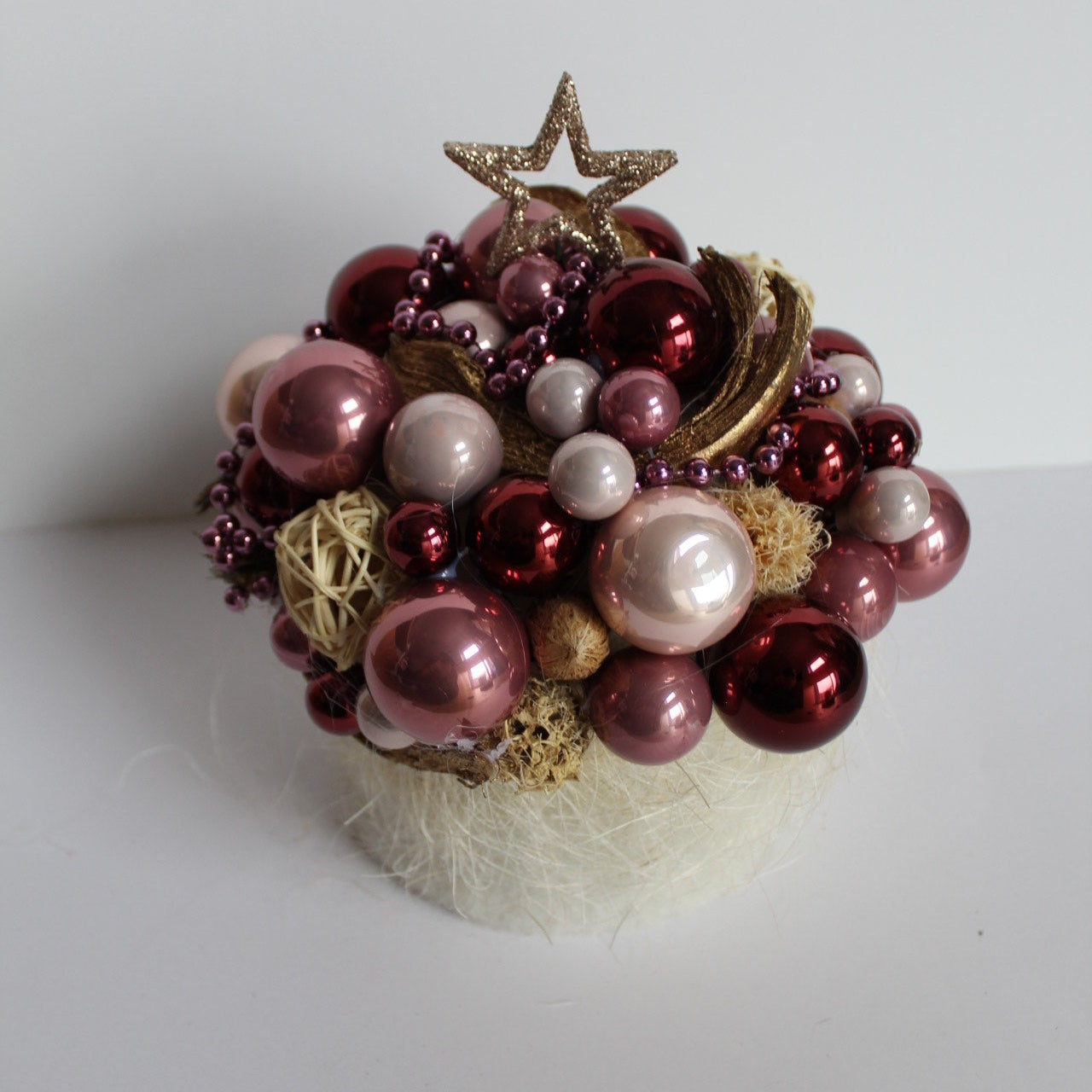 Kerststukje roze