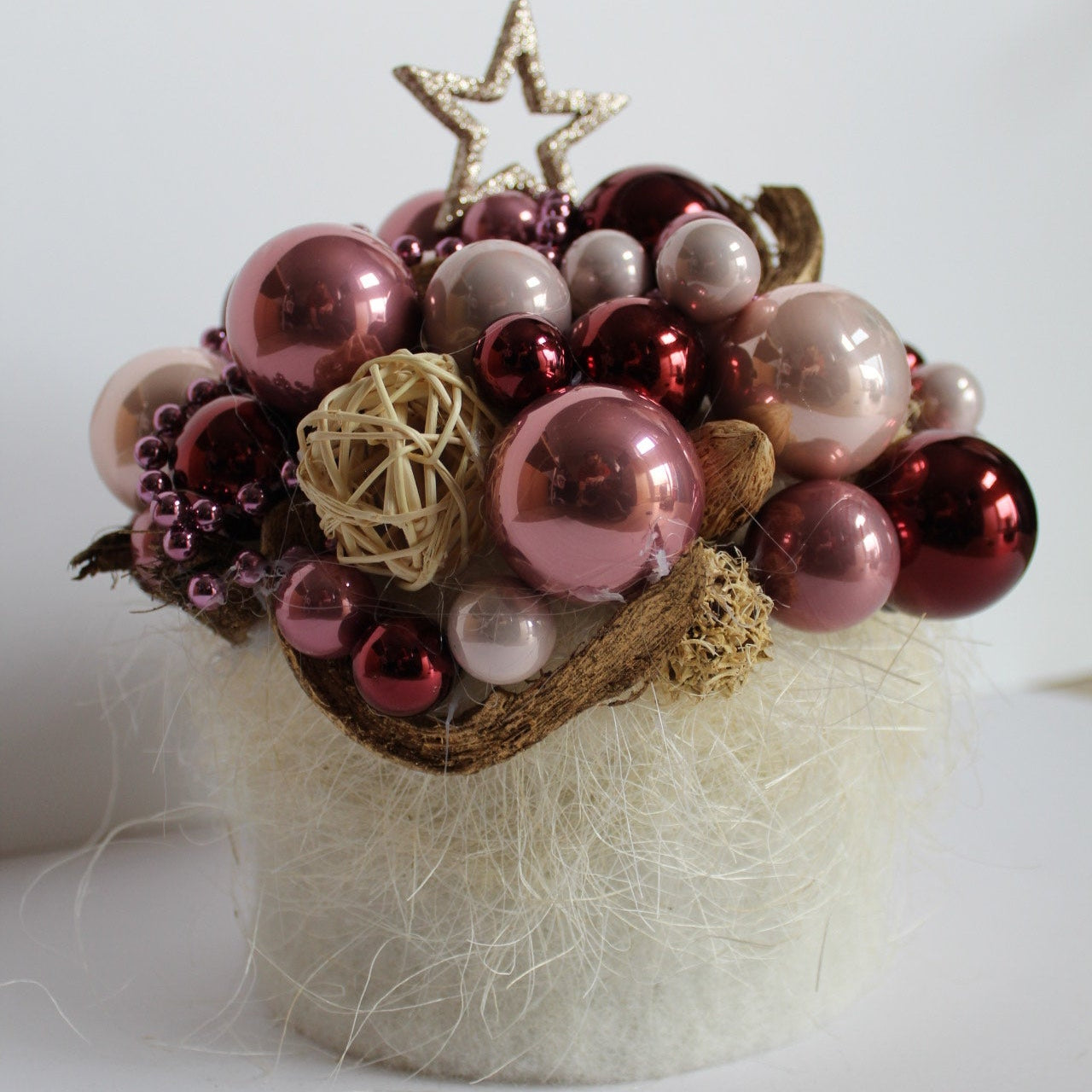 Kerststukje roze