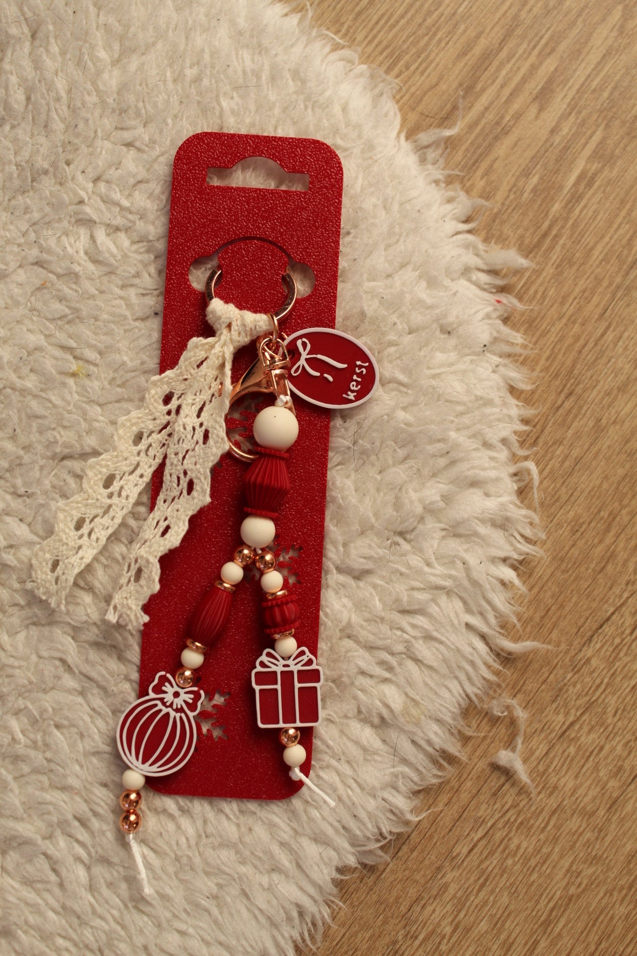 Kerstmis - Sleutelhanger rood