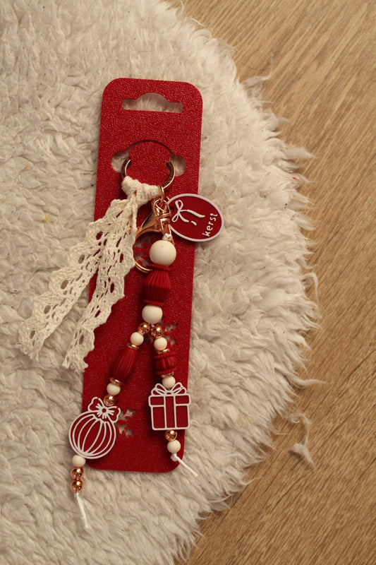 Kerstmis - Sleutelhanger rood