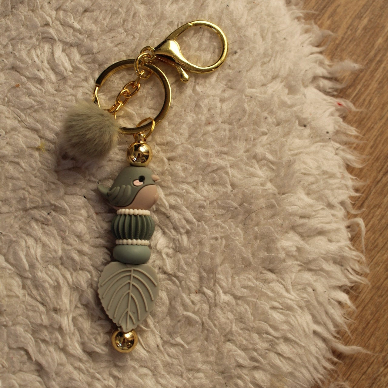 Sleutelhanger vogel groen