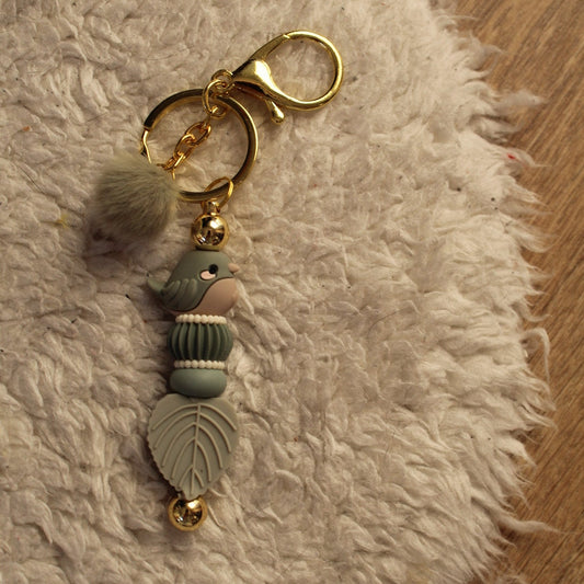 Sleutelhanger vogel groen
