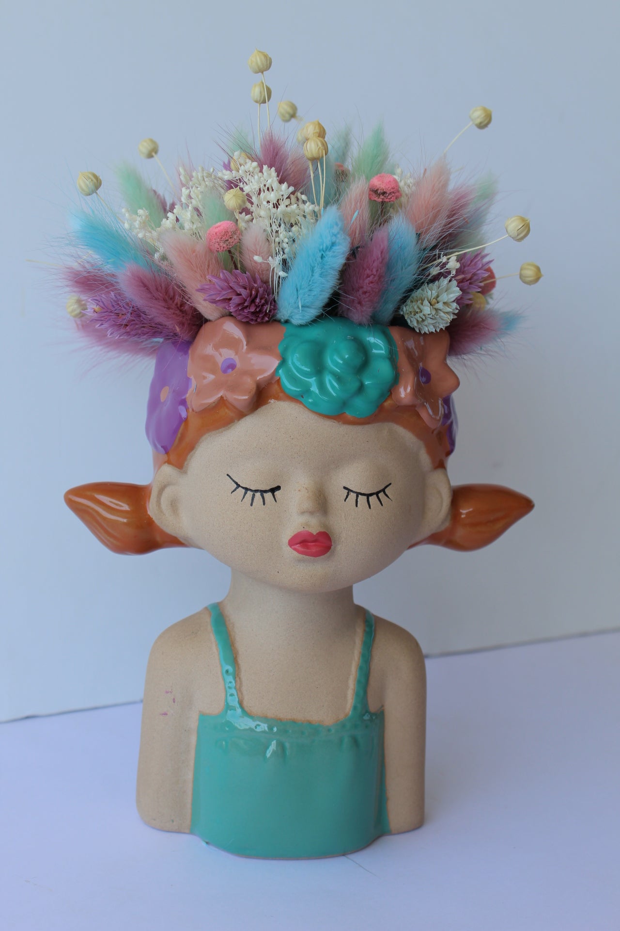 Zomermeisje blauw